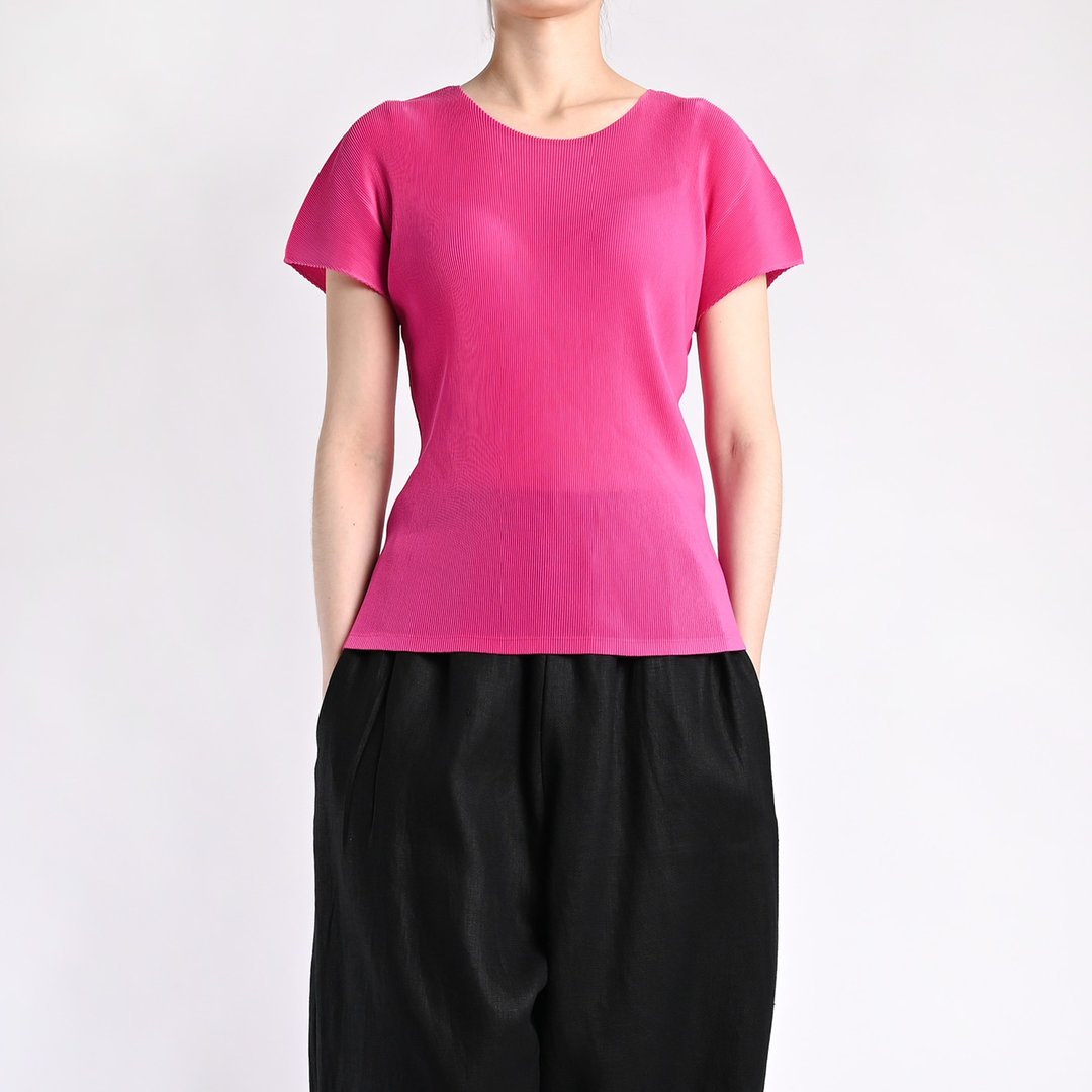 PLEATS PLEAST 褶衣上衣 / 三宅折衣、三宅一生、皱折衣 - 女装上衣 - 棉 粉红色
