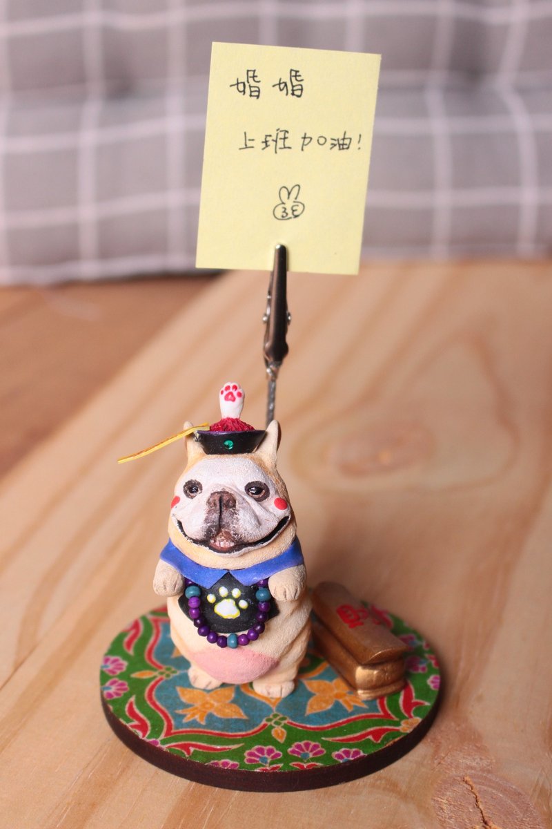 升官发财·宠物公仔摆设·法斗·柯基·柴犬·马尔济斯·兔 - 名片夹/名片盒 - 树脂 多色