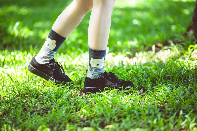 ♦ 北极熊 ♦ 动物系列＿NAKID SOCKS_袜子_短袜_棉袜 - 袜子 - 棉．麻 灰色
