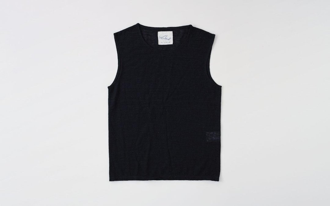 Linen wool underwear Sleeveless (Black Ladies L size) - 女士内衣裤 - 棉 黑色