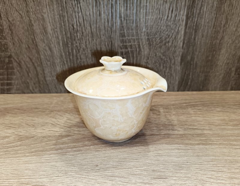 黄结晶釉 - 盖碗 - 易泡壶 - 莺歌李玟睿 - 茶具/茶杯 - 陶 
