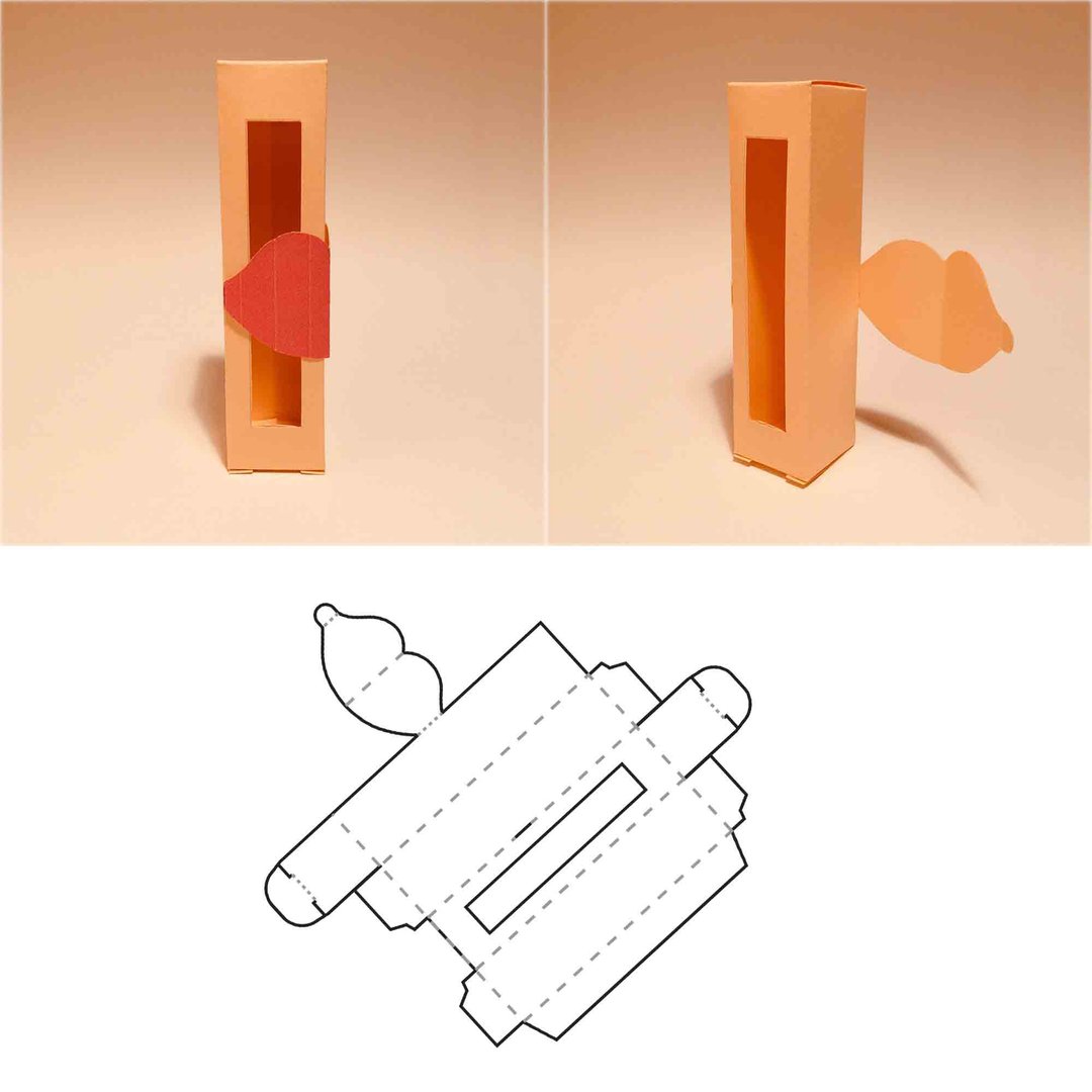 Lipstick box template, lip gloss box, lip balm box, lipstick container, Cricut - 图文模板设计 - 其他材质 