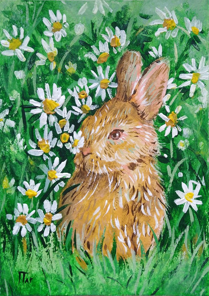 雏菊布什墙艺术装饰中的原画兔兔 - 墙贴/壁贴 - 其他材质 绿色