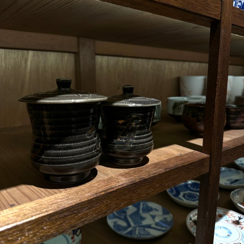 高野山观光纪念 雪月花夫妻杯 - 茶具/茶杯 - 瓷 绿色