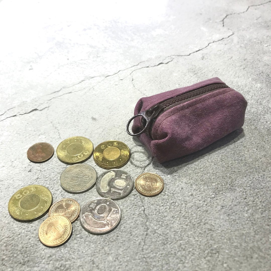 Sienna石洗帆布掌心零钱包 - 零钱包 - 棉 紫色