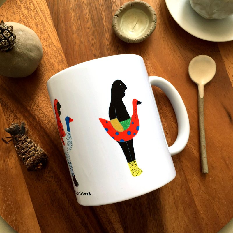 插画马克杯_鹅宝 - 咖啡杯/马克杯 - 陶 白色