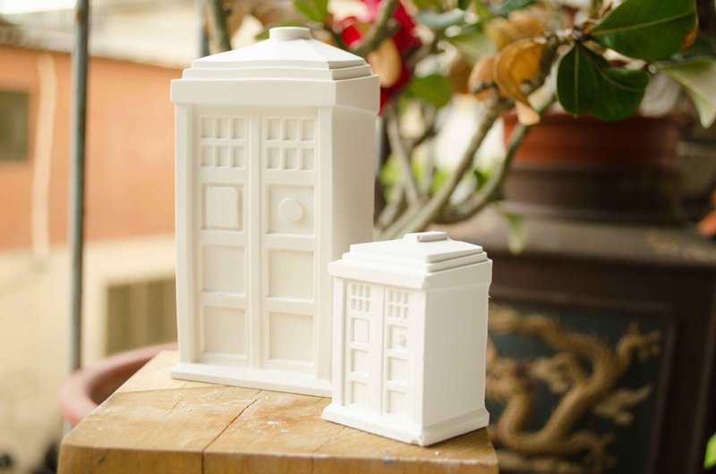英伦复古电话亭 扩香石 - 香薰/精油/线香 - 其他材质 白色
