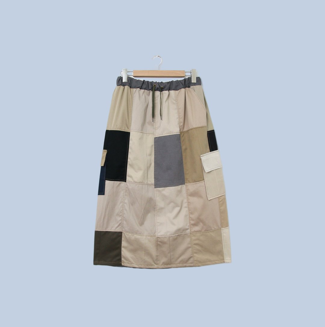 Back to Green- 再制拼接裙 25-35 腰可穿//S01 vintage skirt - 裙子 - 棉 
