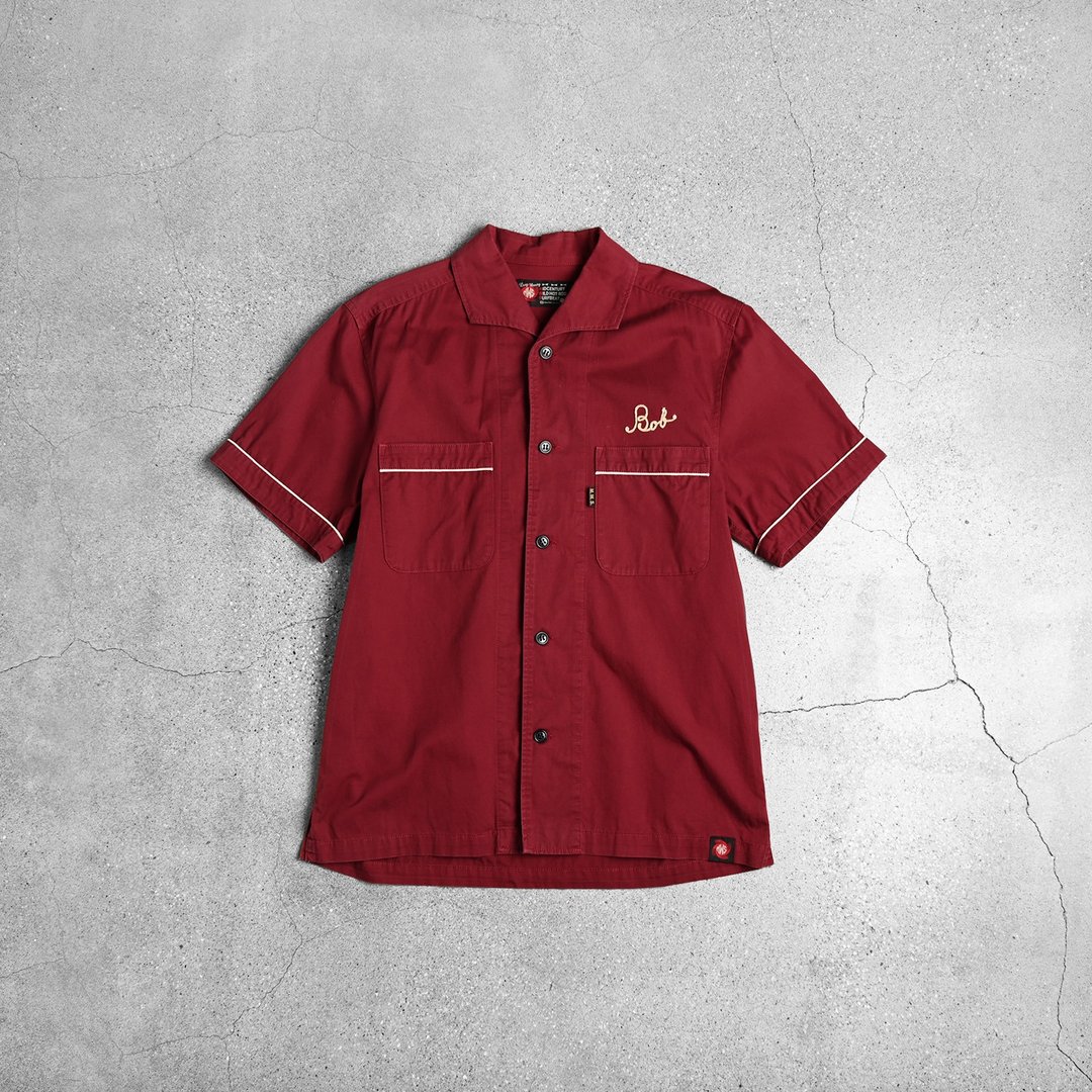 Bowling Shirts保龄球衫 / 夏威夷衬衫、 古巴衬衫、古着衬衫穿搭 - 男装衬衫 - 棉．麻 红色