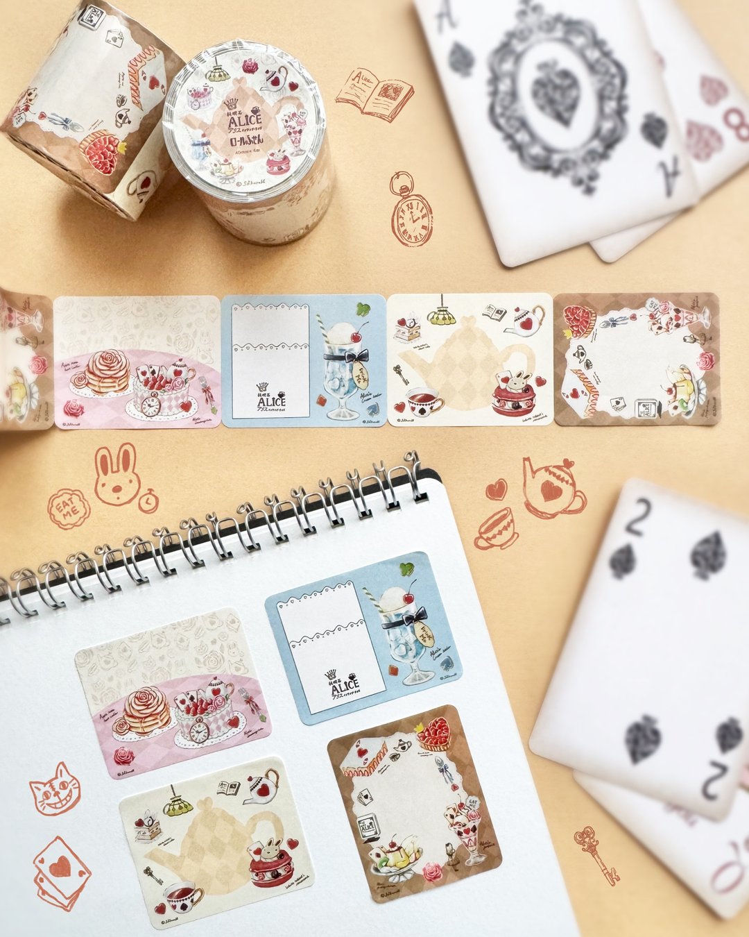 Pure Cafe ALICE 卷式便利贴 - 便条纸/标签贴 - 纸 多色