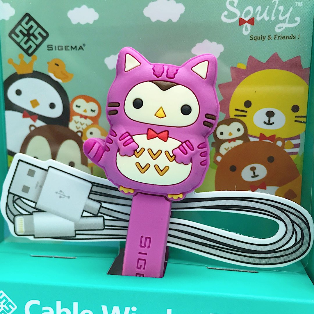 可爱猫头鹰卡通造型大卷线器（梦游仙境 - Owlly）- E017SQE - 卷线器/电线收纳 - 塑料 紫色