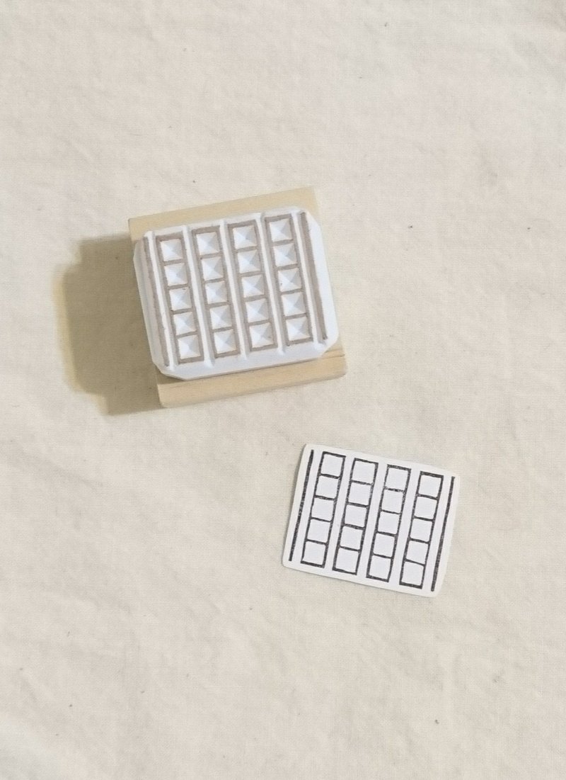 四行五格小小稿纸 - 印章/印台 - 橡胶 白色