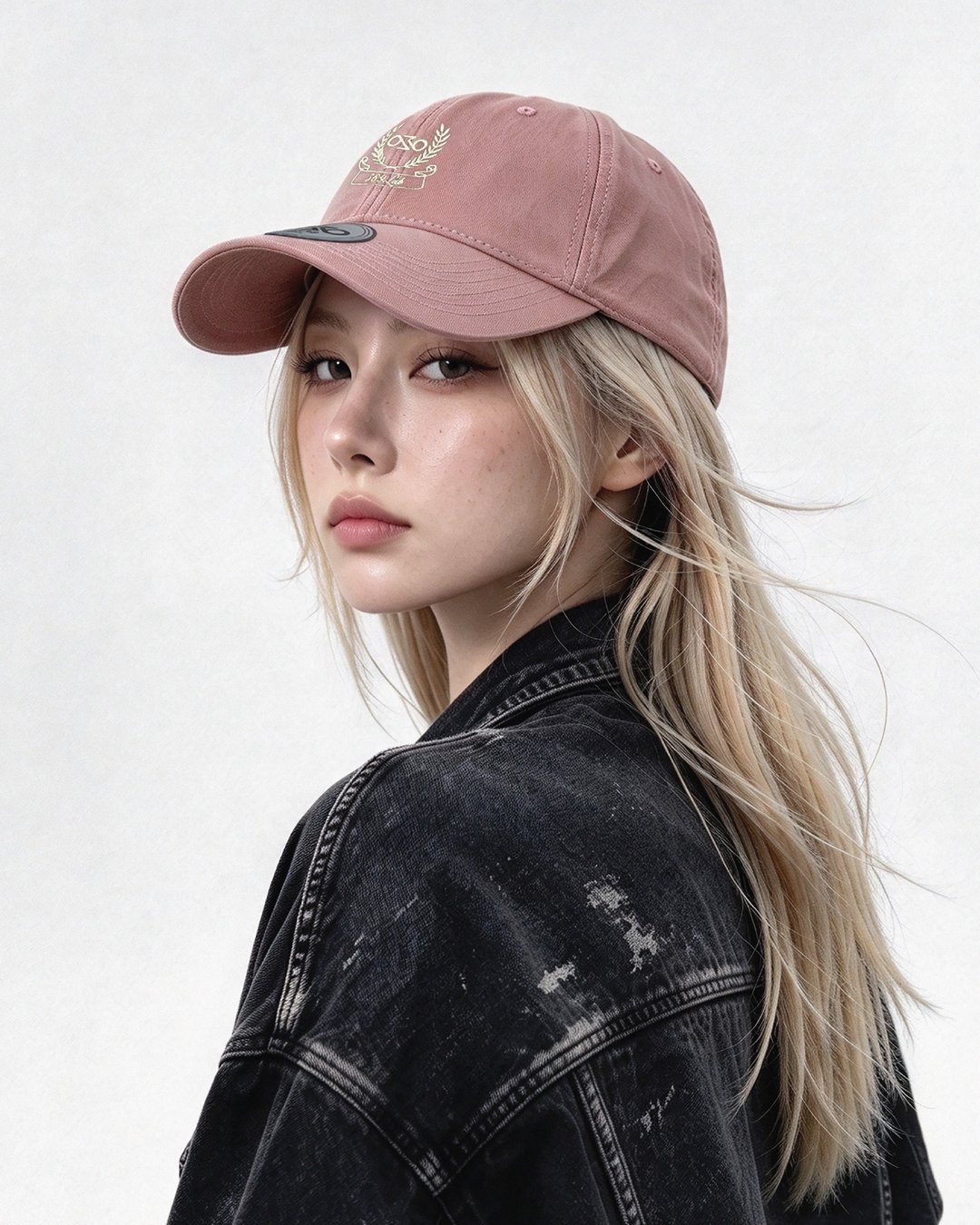369Lab 校园 logo 刺绣 Dad Cap / 水洗软顶复古棒球帽 - 帽子 - 棉．麻 粉红色