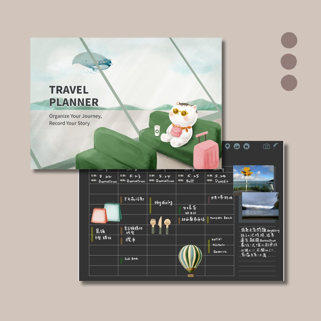 【数位】电子旅游手帐 | 活动行程规划 | 住宿交通规 *赠电子贴纸 - 电子手帐及素材 - 其他材质 