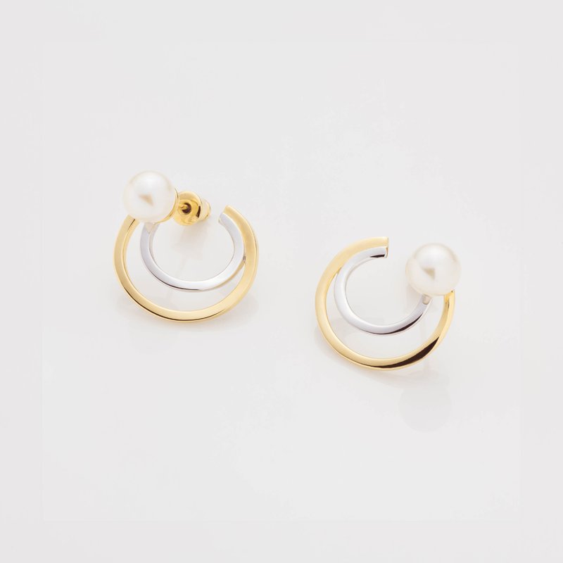 永恒绽放 / Claudette earrings 一对 - 耳环/耳夹 - 铜/黄铜 金色