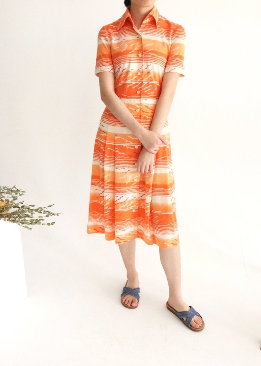 Seagull Dress ( 古着 ) - 洋装/连衣裙 - 棉 