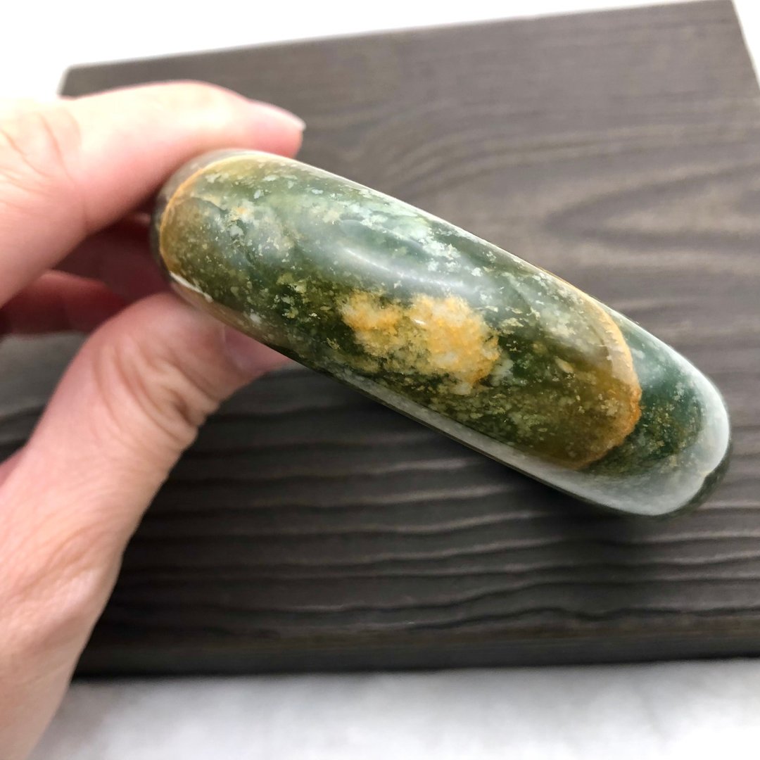 太阳-天然花玉玉镯手镯/适圈口51.52.53/珍藏款/星河/宇宙 - 手链/手环 - 玉石 绿色