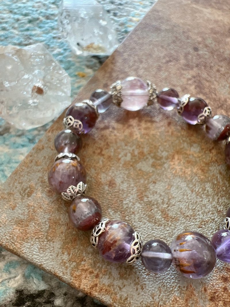 骚人墨客A款~超七/紫钛晶/紫幽灵 /A23极光水晶/紫水晶 - 手链/手环 - 宝石 