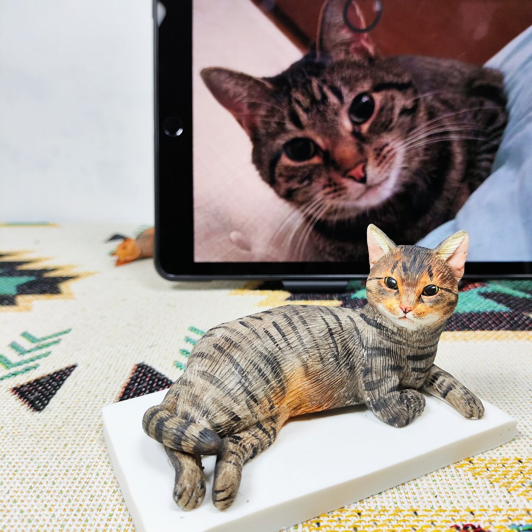 定制化猫咪 宠物 公仔 毛小孩 肖像画 似颜绘 定制 纪念 礼物 - 玩偶/公仔 - 粘土 多色