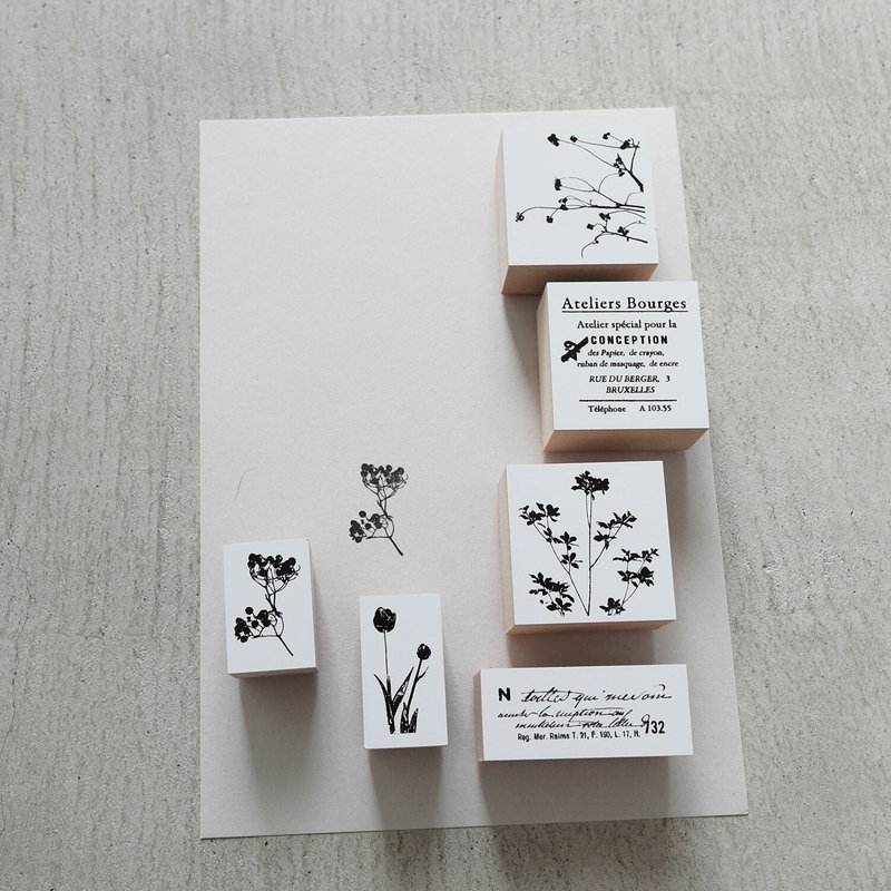 YOHAKU原创纸品 印章 S-016 (印章组合) 手帐  日本文具 - 印章/印台 - 木头 