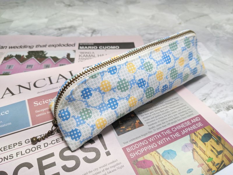 三角笔袋 铅笔袋 餐具袋 圈圈胶带 - 铅笔盒/笔袋 - 棉．麻 