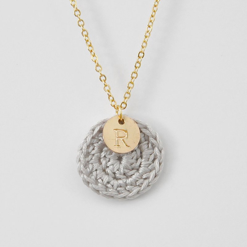 【订制】你的专属 *幸福年轮* 项链 小圆圈 英文字母 温暖系列 - 项链 - 绣线 灰色