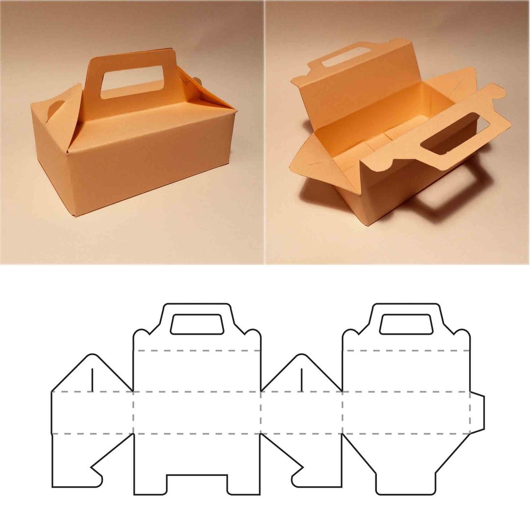 Favor box template, gable box template, party favor box, party favor bag, PDF - 图文模板设计 - 其他材质 