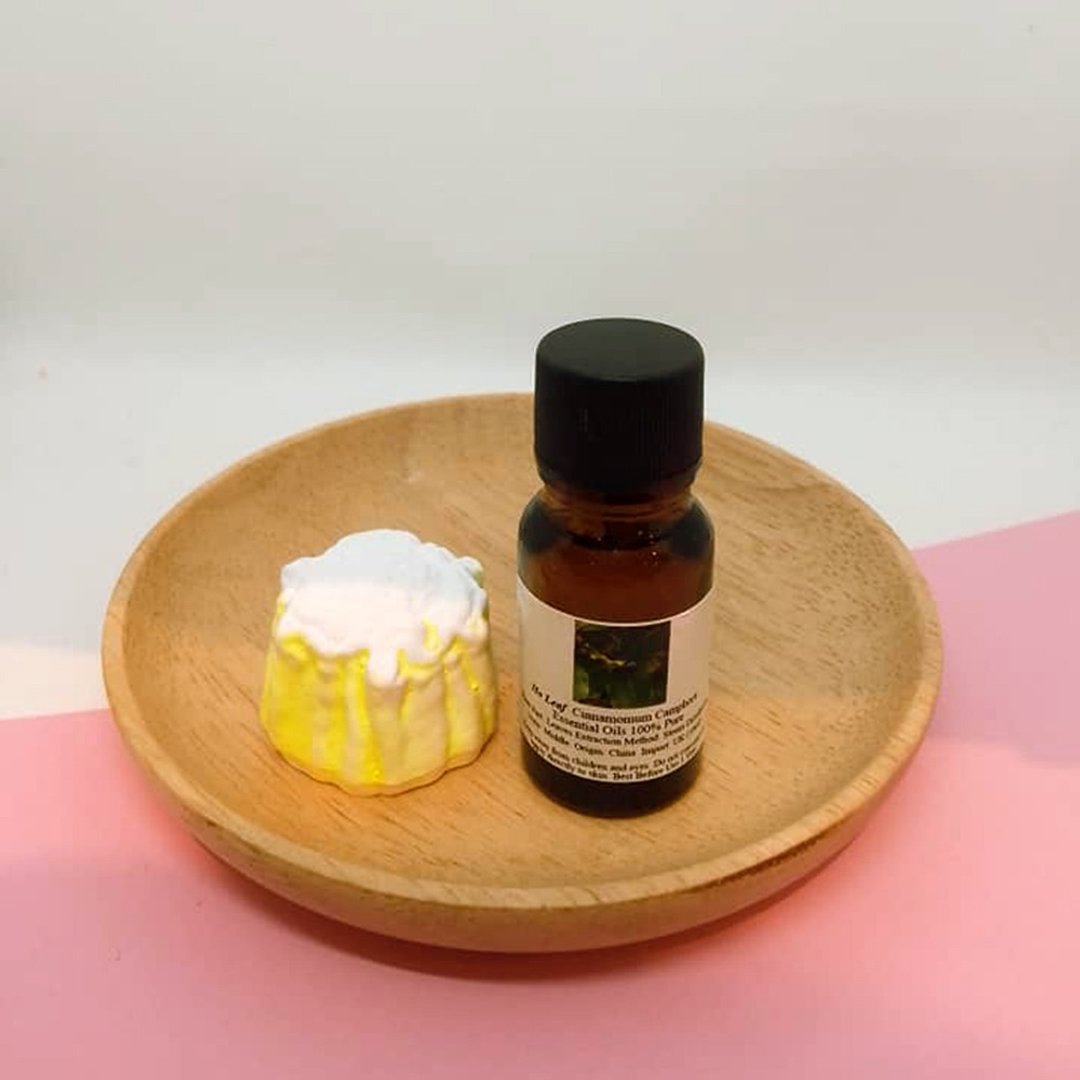 纯植物精油(何叶)配烧卖造型扩香石 - 香薰/精油/线香 - 其他材质 绿色