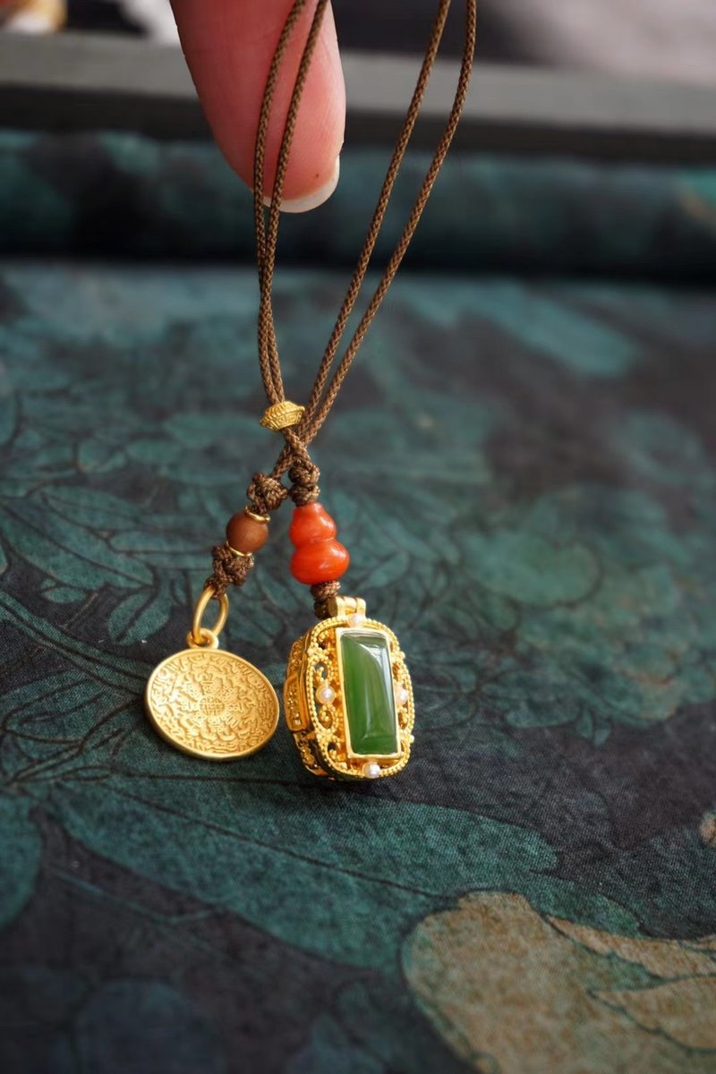 温香 和田 碧玉 香囊。生命灵数4 - 手链/手环 - 宝石 