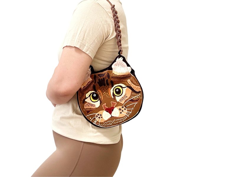 限量现货 原创合作款 宠物单肩包 卷耳猫猫脸包 - 手提包/手提袋 - 其他材质 