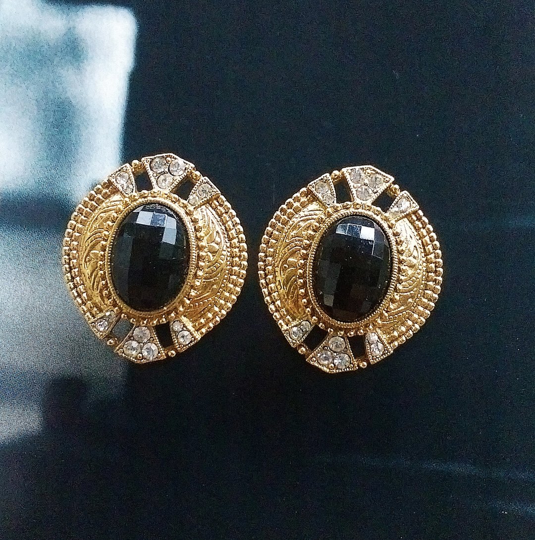 Vintage Jewelry 西洋古董饰品 1928 典雅 大气复古 针式耳环 - 耳环/耳夹 - 其他金属 金色