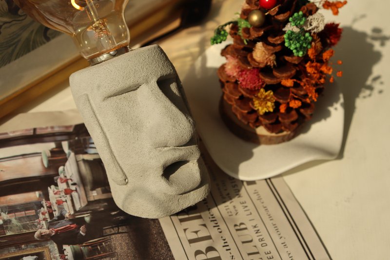 曙MUSE 张嘴摩艾水泥桌灯 办公室 趣味小物 礼物 - 灯具/灯饰 - 水泥 灰色