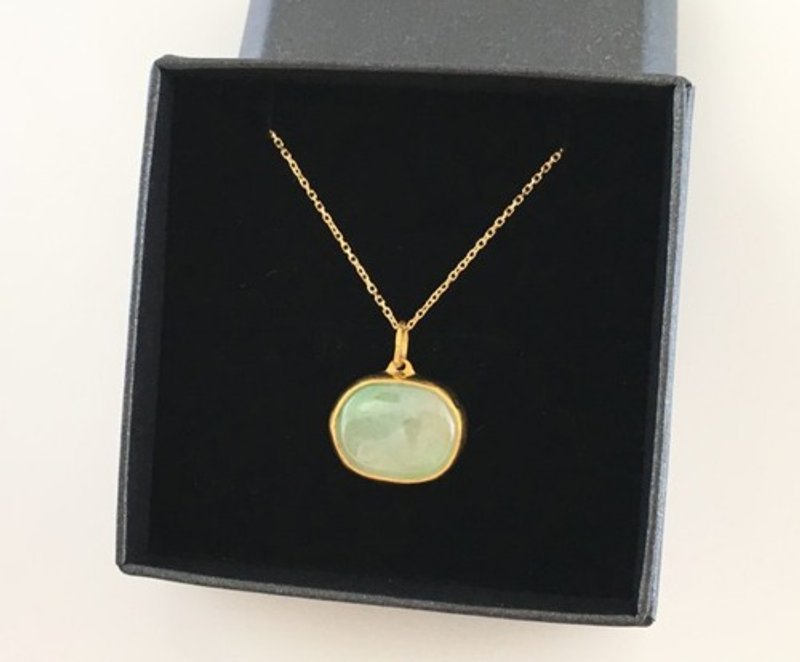 K24 Pure Gold Myanmar Natural Jade Pendant Top - 项链 - 其他金属 