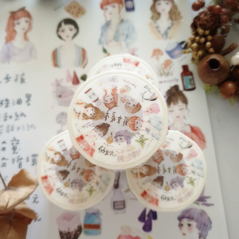 香氛女孩和纸胶带 - 纸胶带 - 纸 