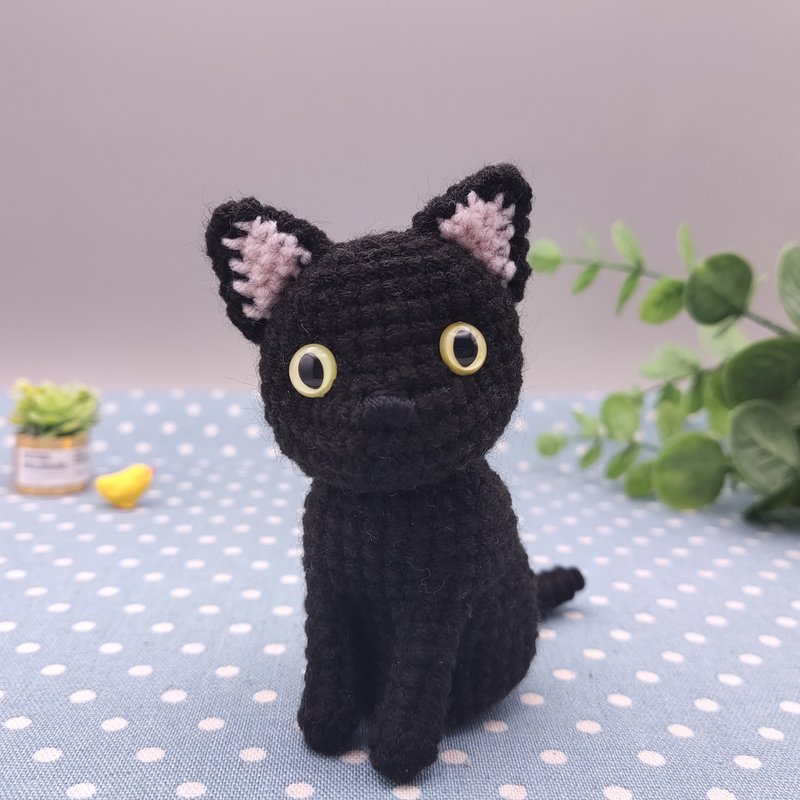 【现货】 黑猫 纯手工 钩针编织娃娃 - 玩偶/公仔 - 其他人造纤维 黑色