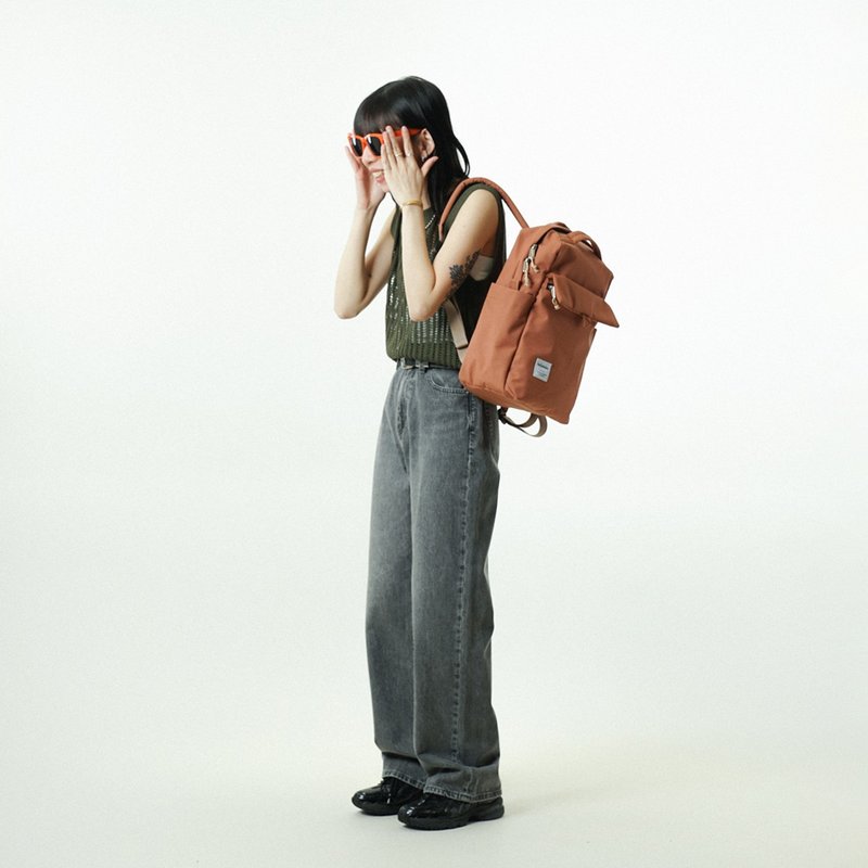 CARTER系列 | 14寸后背包M号 MINI CARTER ECO (赤褐啡) - 后背包/双肩包 - 环保材料 咖啡色