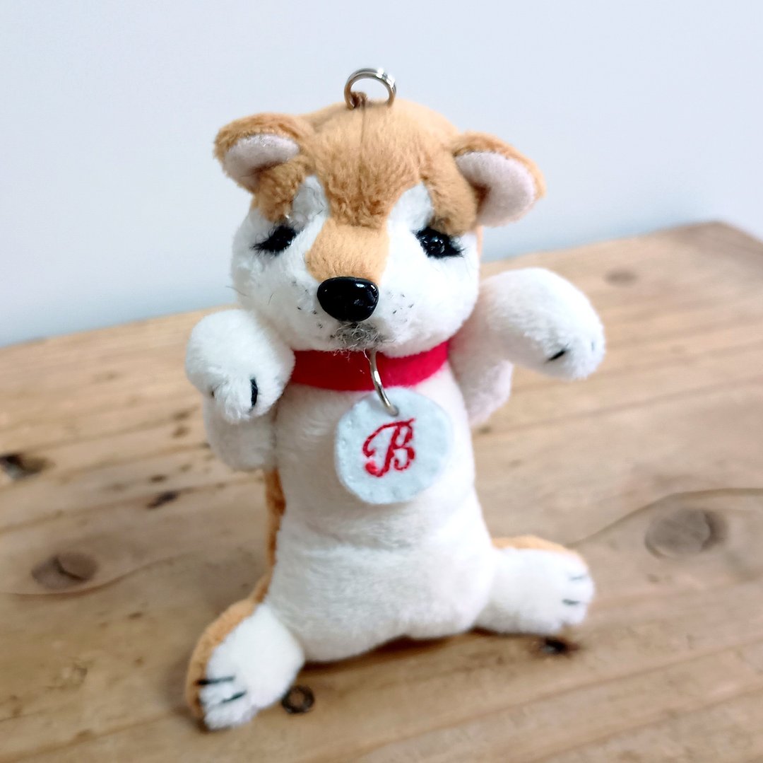 蓬松柴犬 红柴 站姿小吊饰 狗狗绒毛钥匙圈 - 钥匙链/钥匙包 - 其他人造纤维 橘色