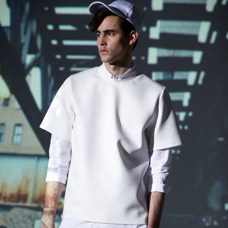 Stone'As Oversized White  T-Shirt / 太空 tee 白色 - 男装上衣/T 恤 - 其他材质 白色