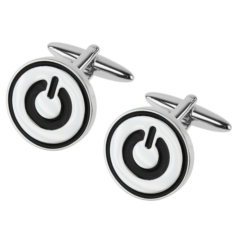 电源键袖扣 - 袖扣 - 其他金属 黑色