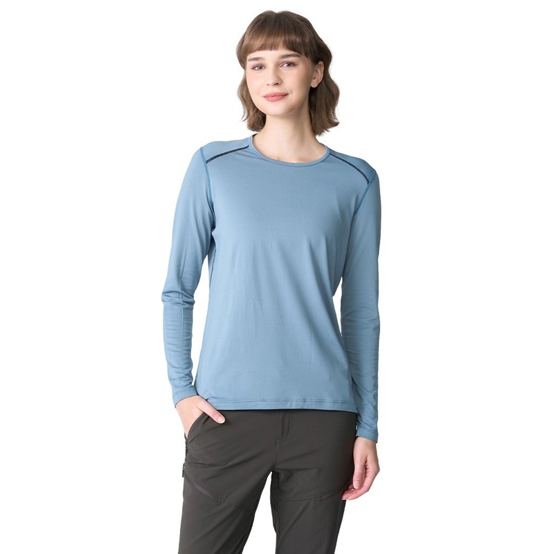 【Wildland 荒野】轻能量纤维亲肤保暖衣 女 0B12661-69 灰蓝色 - 女装上衣 - 聚酯纤维 蓝色