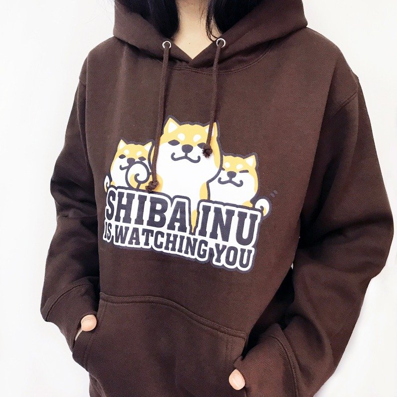 2017 仓屋新品 柴犬卫衣 sa016# 褐色 - 中性连帽卫衣/T 恤 - 棉．麻 咖啡色