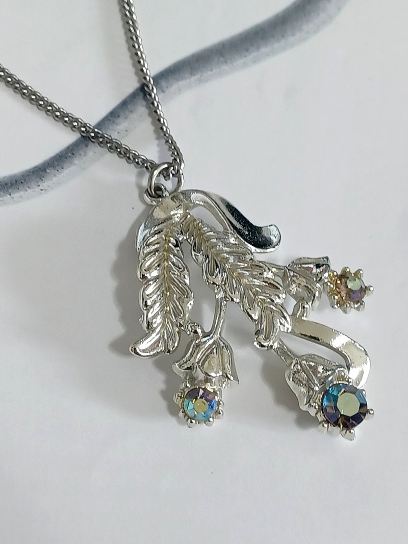 vintage jewelry 古典极光莱茵精雕花卉 项链 - 项链 - 其他金属 