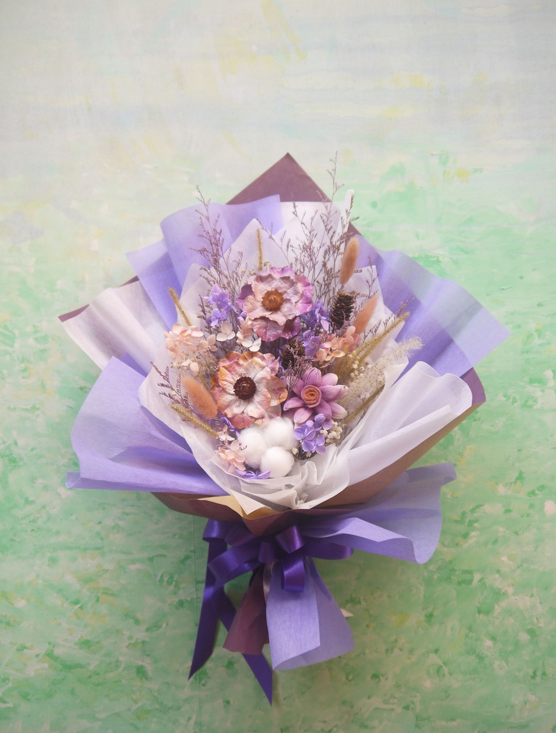 如鱼得水.温柔紫色系.干燥花.永生花.情人节.生日.毕业花束 - 干燥花/捧花 - 植物．花 紫色