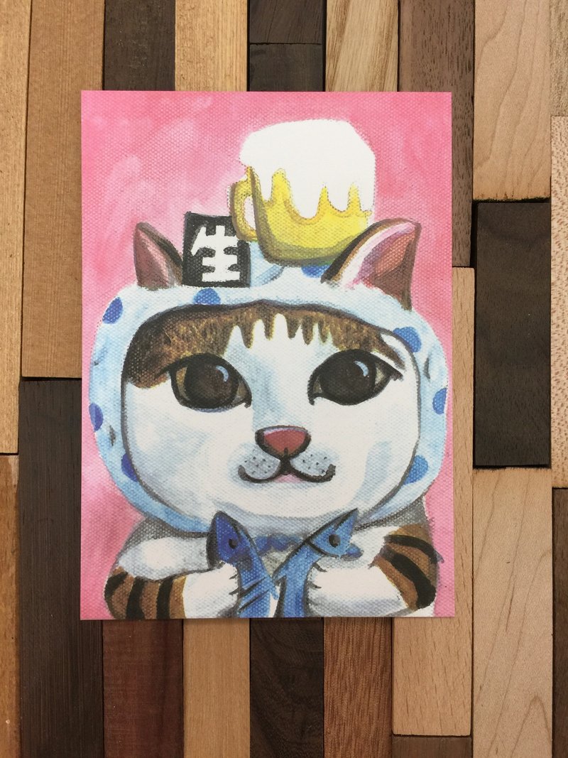 啤儿猫的欢乐派对 - 动物的日常系列 - 卡片/明信片 - 纸 粉红色