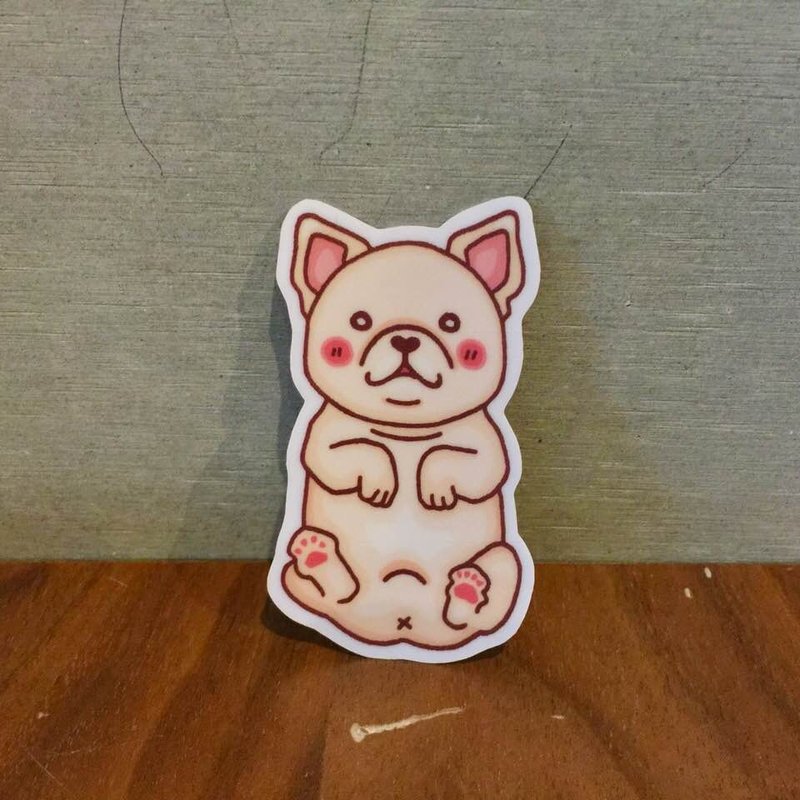 法斗日常翻肚小防水贴纸 SS0056 - 贴纸 - 防水材质 金色