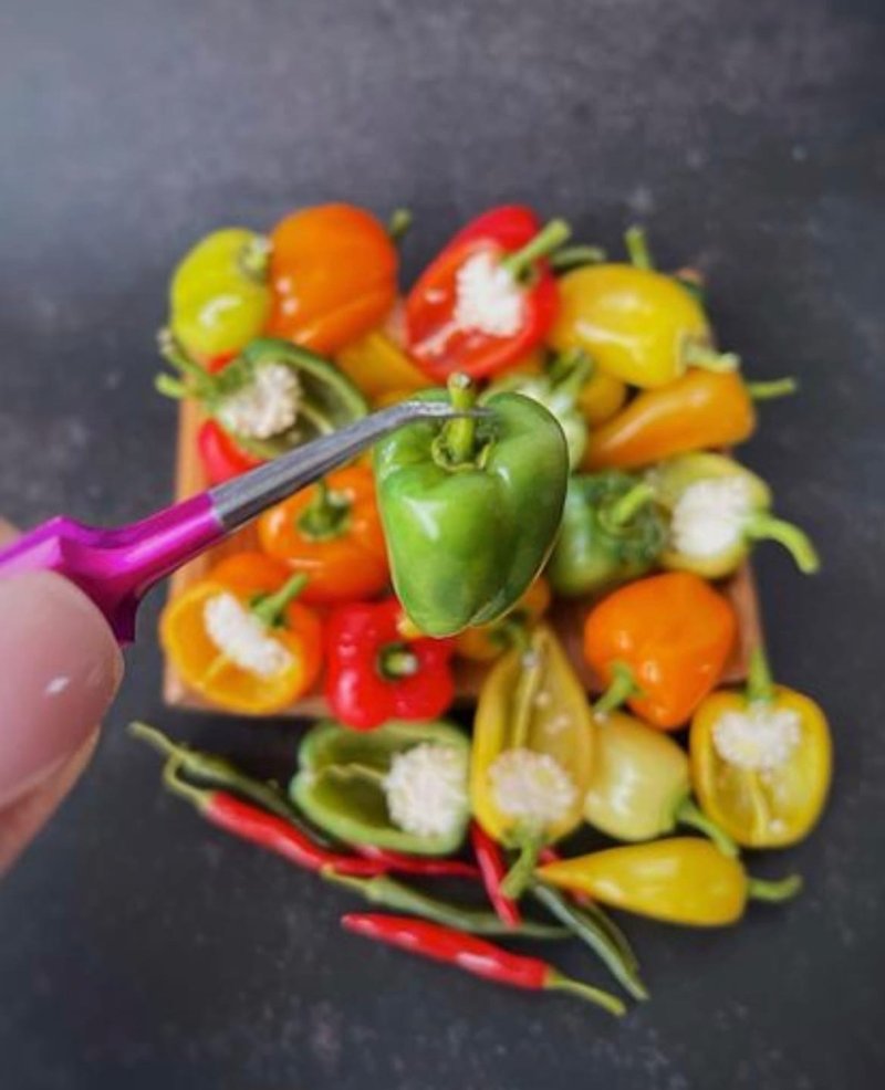Polymer clay peppers. TUTORIAL miniature. Mini food. Fake vegetables. jewelry - 线上课程/教学影片 - 其他材质 