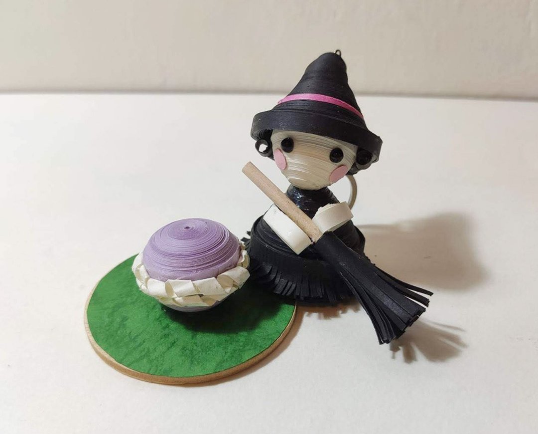 【DIY手作】旋转小女巫/卷纸纸条工具材料包/附教学影片 - 零件/散装材料/工具 - 纸 黑色