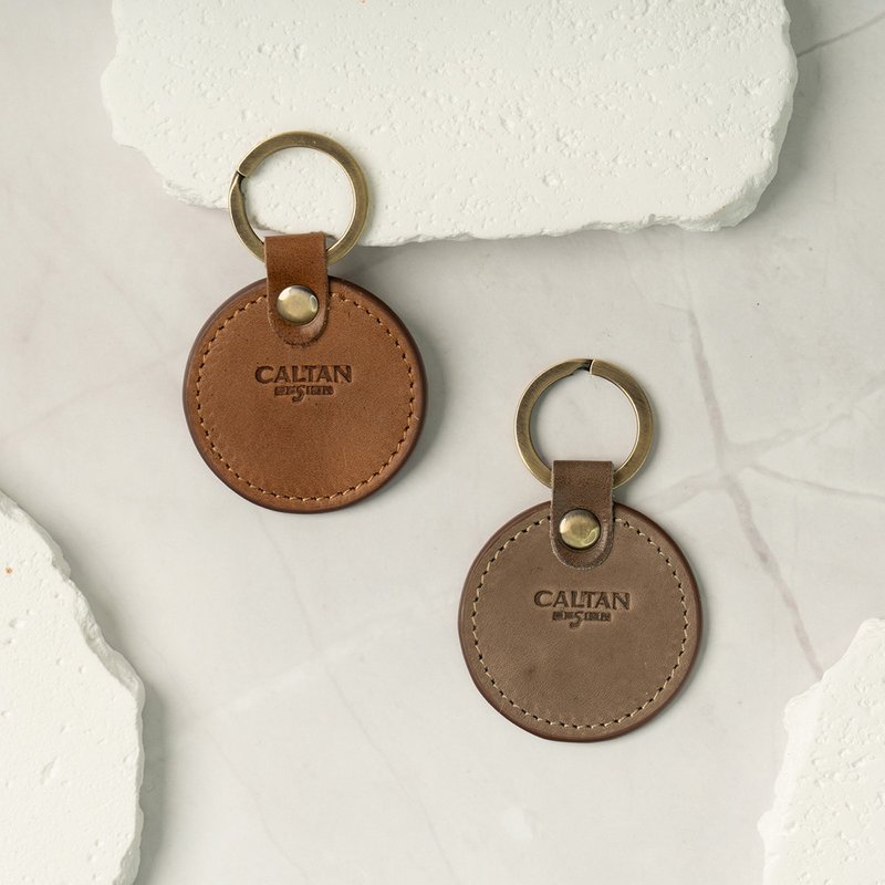 【24hr快速出货】真皮小圆钥匙圈 2089 - 钥匙链/钥匙包 - 真皮 卡其色