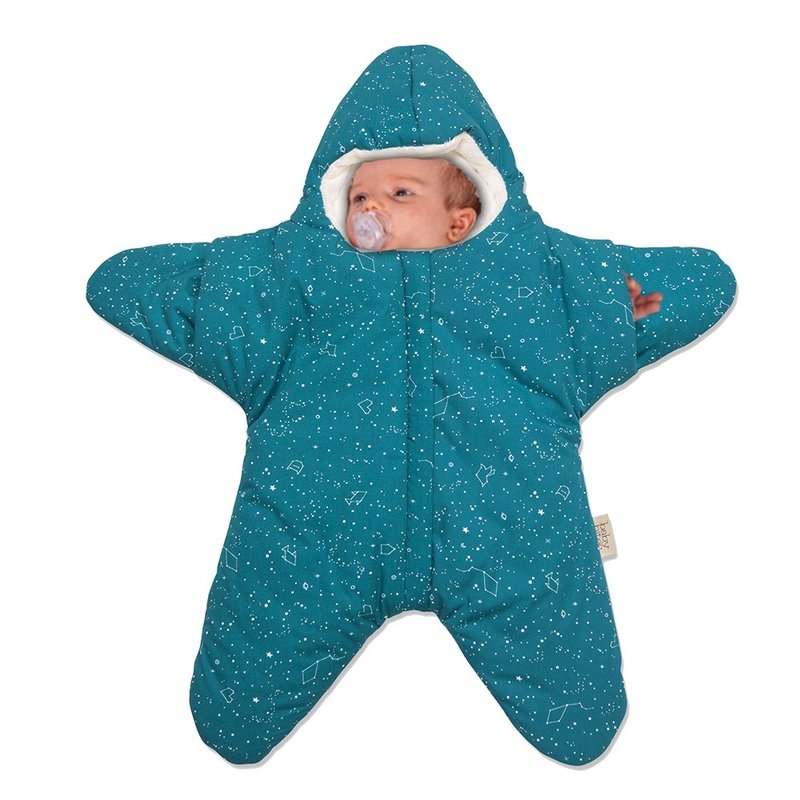 【已停产】鲨鱼咬一口BabyBites纯棉婴幼儿睡袋-土耳其绿小海星 - 满月礼盒 - 棉．麻 多色