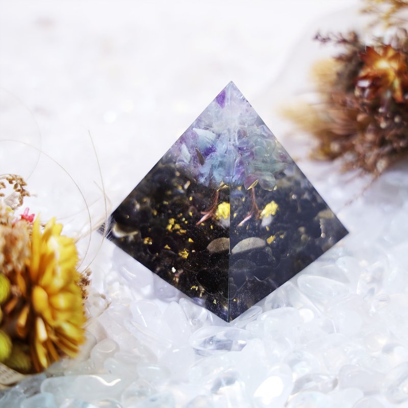 金字塔奥根塔Orgonite奥刚石生命之树脉轮冥想水晶能量萤石黑曜石 - 其他 - 树脂 